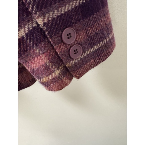 Vintage Chadwick's Wool Blazer Womens Sz 14 Boston Purple Plaid Preppy - Picture 10 of 14